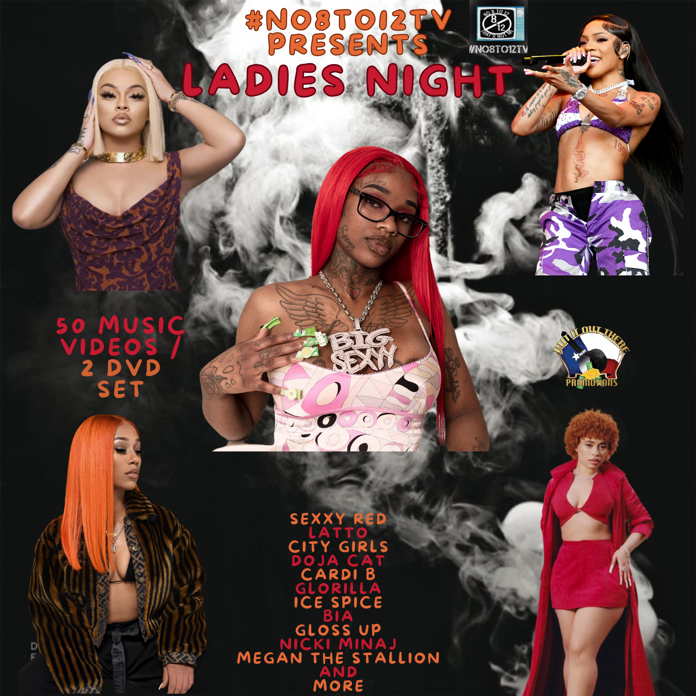 #No8to12TV Ladies Night DVD ..50 Official Hip-Hop videos *2 DvDs* All female artists