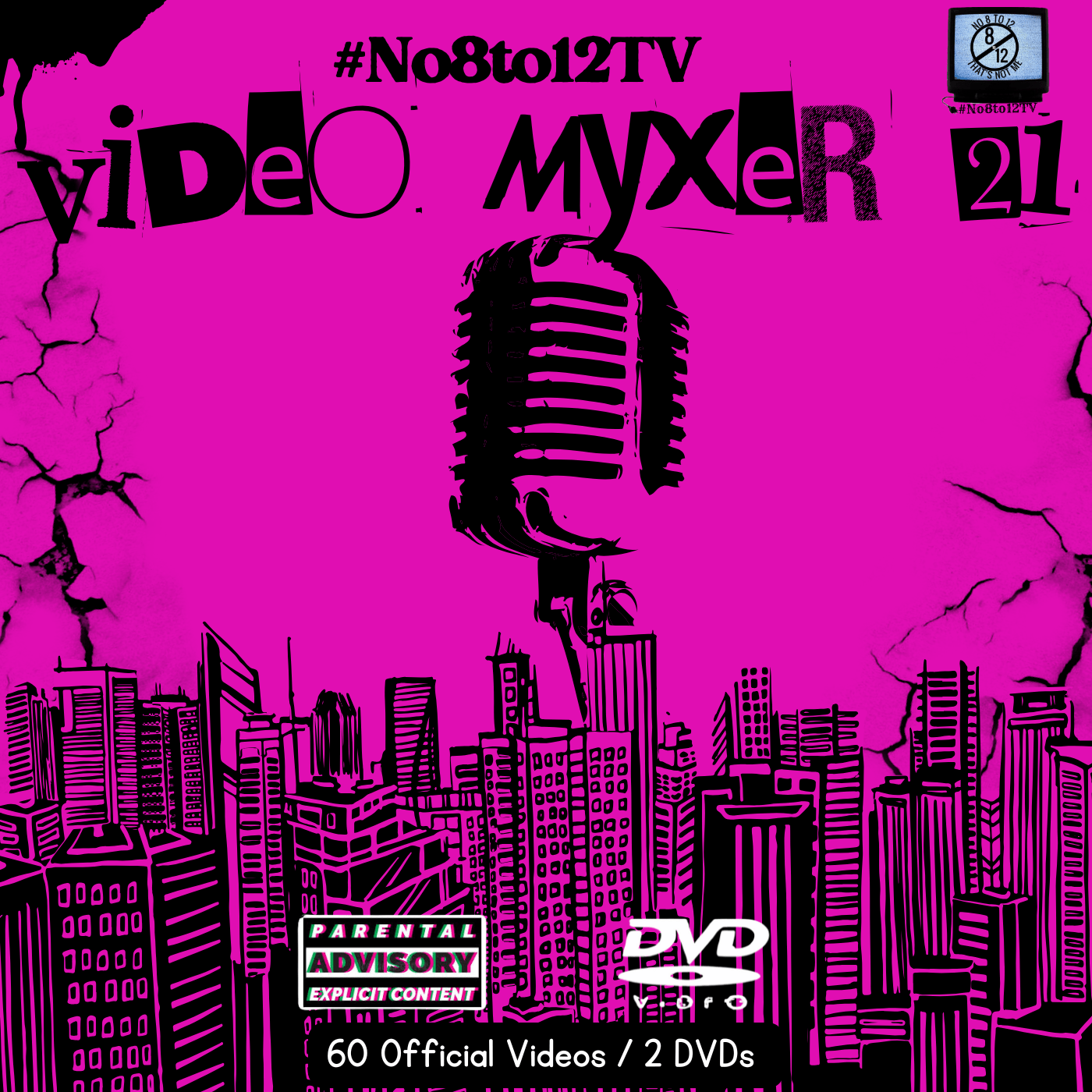 #No8to12TV Video Myxer 21 * 2 - disc set * (Brand New) ....60 official Rap, Hip - Hop, R&B music videos - MVP Megastore